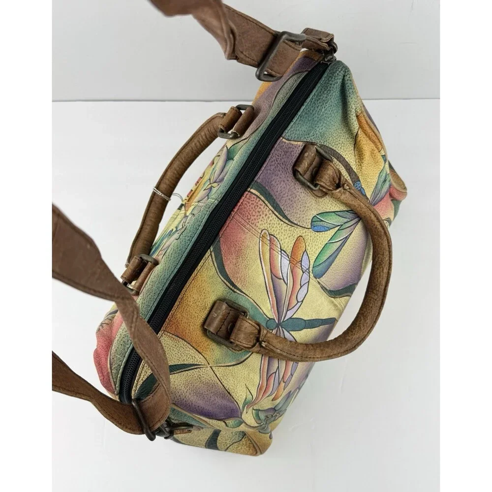 Anuska Zip Around Satchel With Cross Body Strap and 2 handles New With Tags